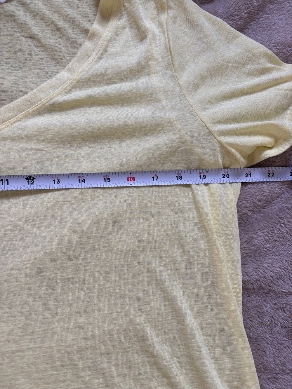 Athleta Yellow Modal V Neck Tee XL Soft Lightweight Athleisure Lounge Summer Top - Picture 5 of 6